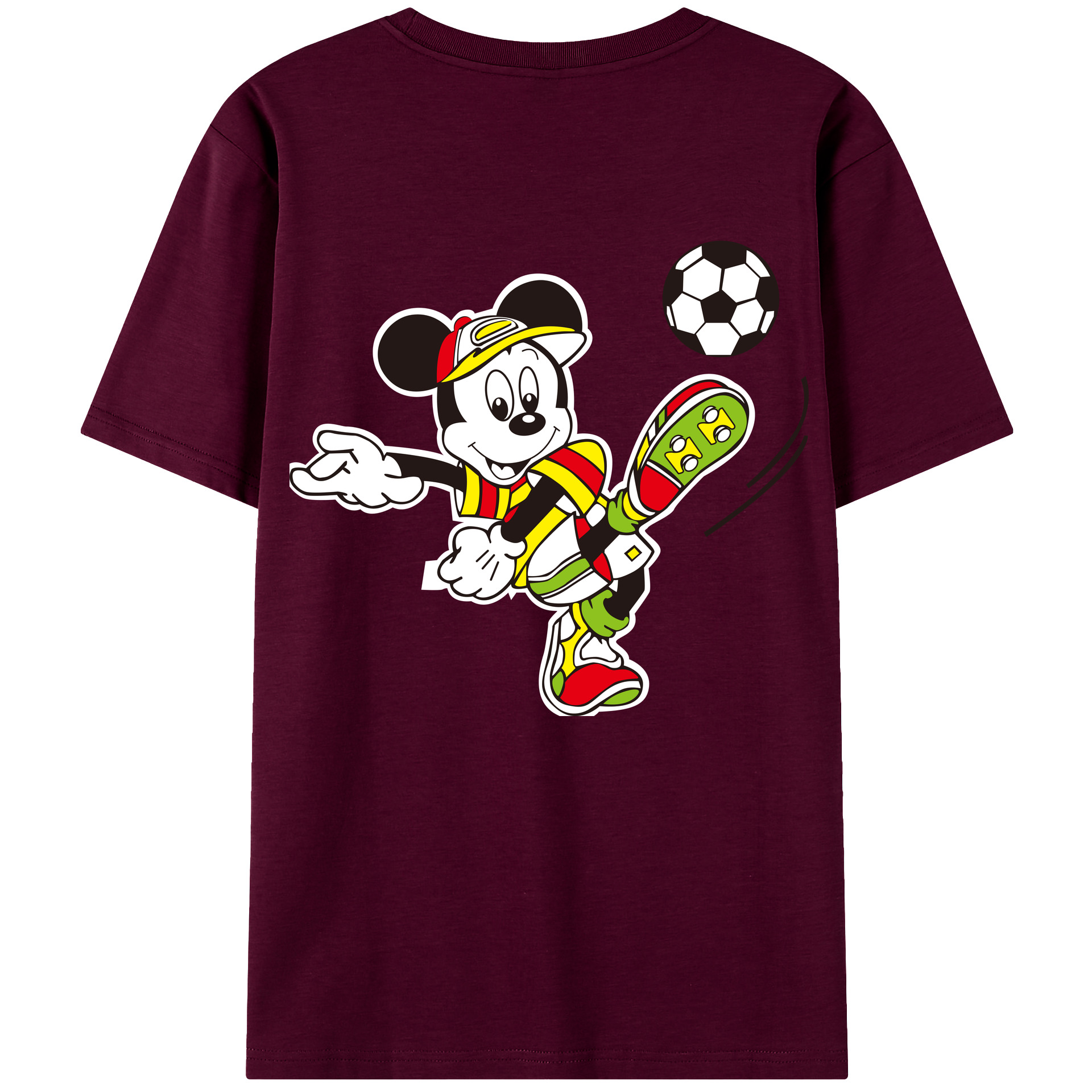 （画像用） ミッキーマウス Mickey Mouse レディース半袖Tシャツ(バックプリント)